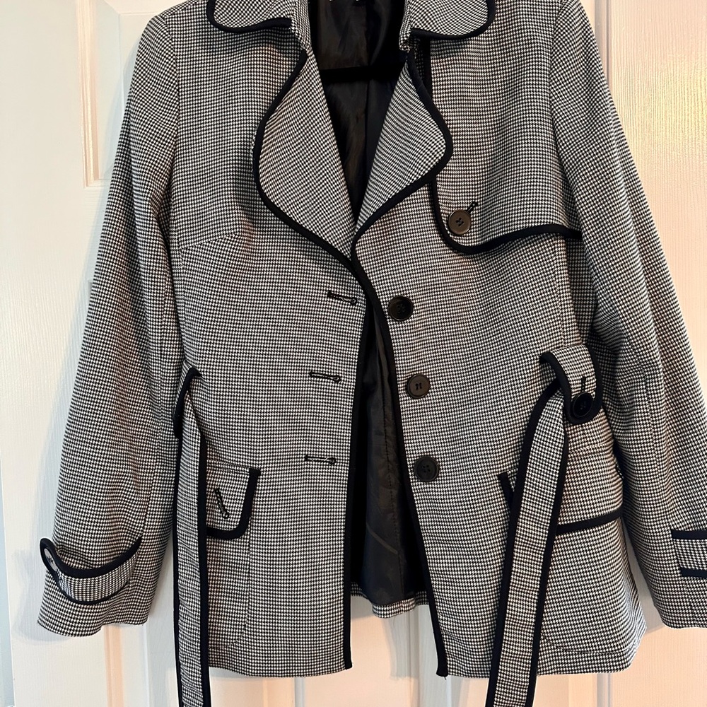 Nine West Women's Black/White Houndstooth Jacket